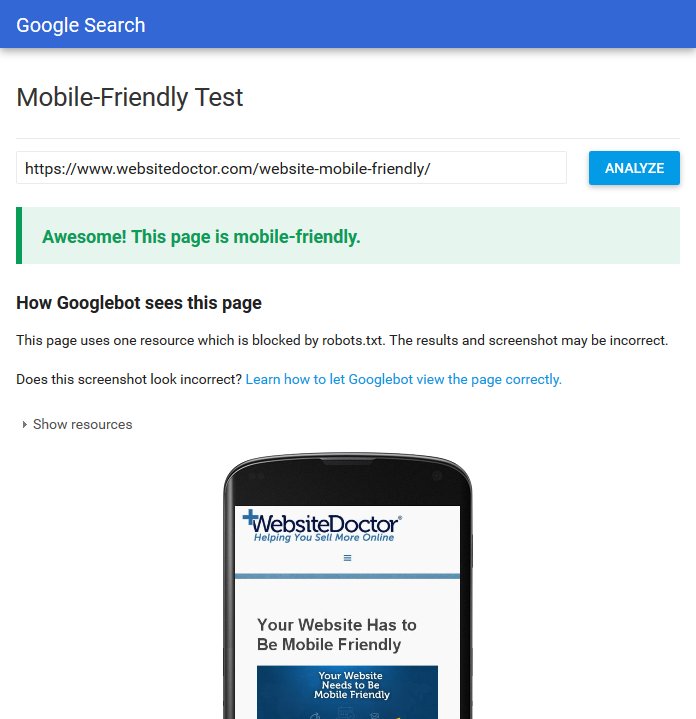 Gogle allows you to check if your site is mobile friendly